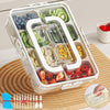 Divided Serving Tray with Lid and Handle,Portable Snackle Box Charcuterie Container Clear Snack Platter Food Storage Organizer 8 Compartment Travel Party Picnic Snack Box for Fruits Veggie Nuts Snacks