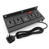 Aluminum Panel Power Strip with USB, 1.2M Extension Cord with 2 USB Ports, 4 Outlets,Desktop Power Strip for Home, Office