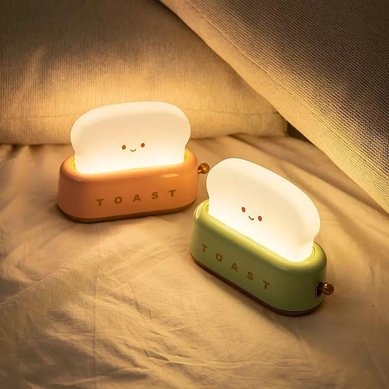 Cute Night Light Toast Lamp Dimmable LED Toaster Night Lamp,Children'S Bread LED Night Light for Bedroom Decor Child Nightlight Kids Gift