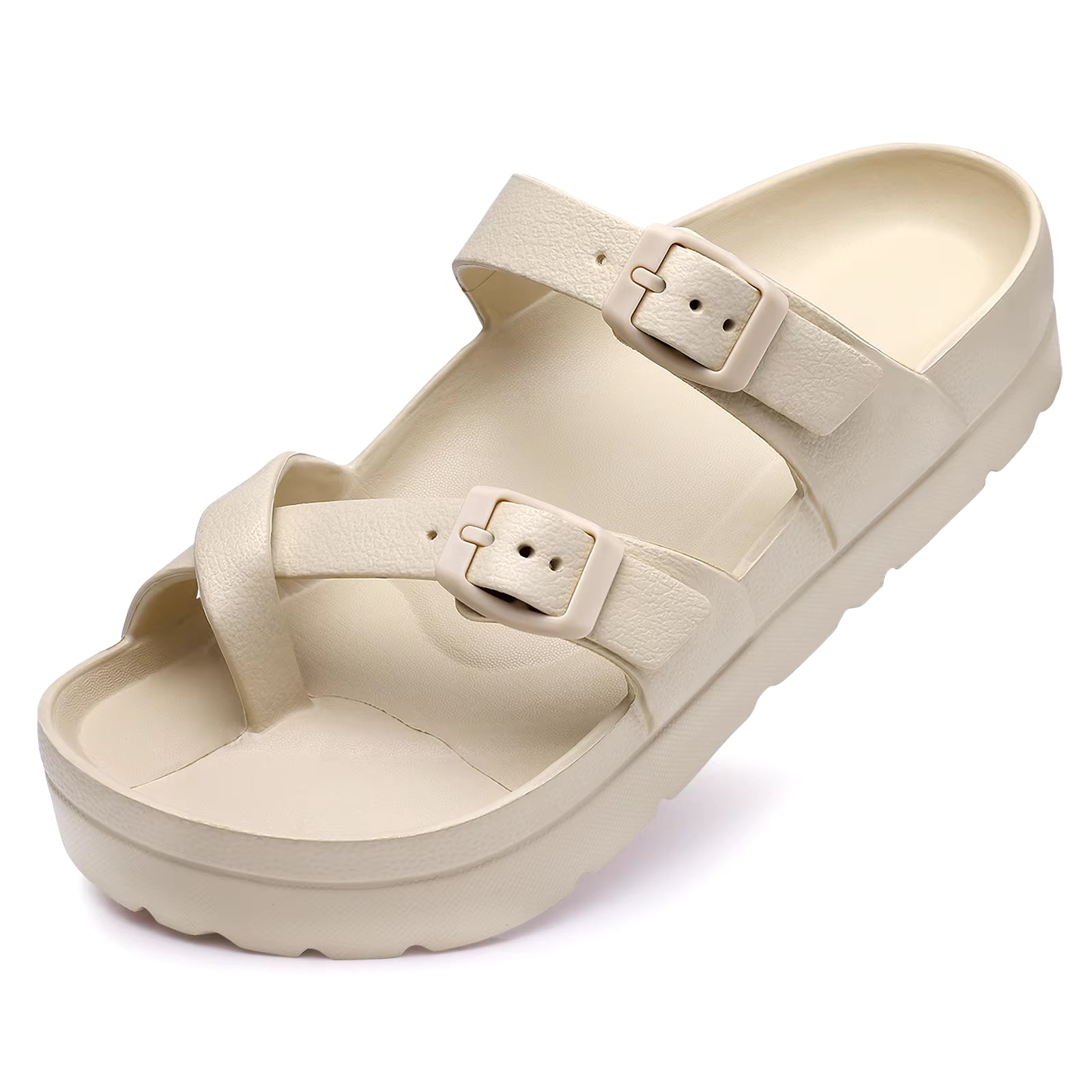 Fashion Clogs with Arch Support Adjustable Buckle Outdoor Casual Slides Breathable Sandals Bedroom Platform Slippers