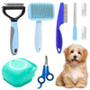 Pet Grooming Kit, 8 Counts/Set Pet Grooming Brush Set, Including Pet Nail Clipper & Scissors & Shampoo Brush & Hair Removal Brush & Silicone Toothbrush, Dog & Cat Grooming Supplies