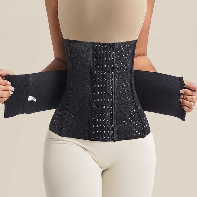 Double Belt Adjustable Waist Trainer, Elastic Waist Cincher, Waist Trainer for Women, Tummy Control Shaper, Waist Cincher for Postpartum Recovery, Yoga