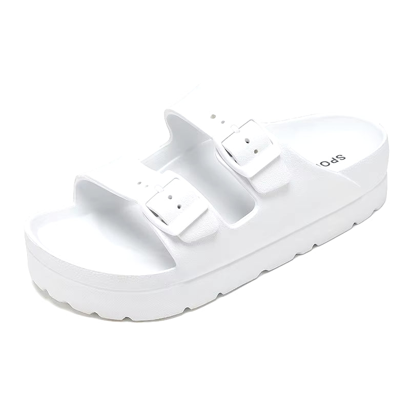 Fashion Clogs with Arch Support Adjustable Buckle Outdoor Casual Slides Breathable Sandals Bedroom Platform Slippers