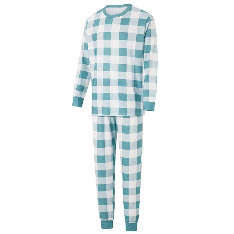 Family Pajamas Matching Set, Long Sleeve T-Shirt with Pants Plaid Sleepwear Loungewear