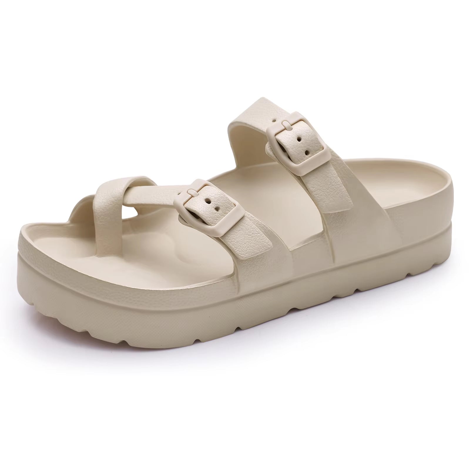 Fashion Clogs with Arch Support Adjustable Buckle Outdoor Casual Slides Breathable Sandals Bedroom Platform Slippers