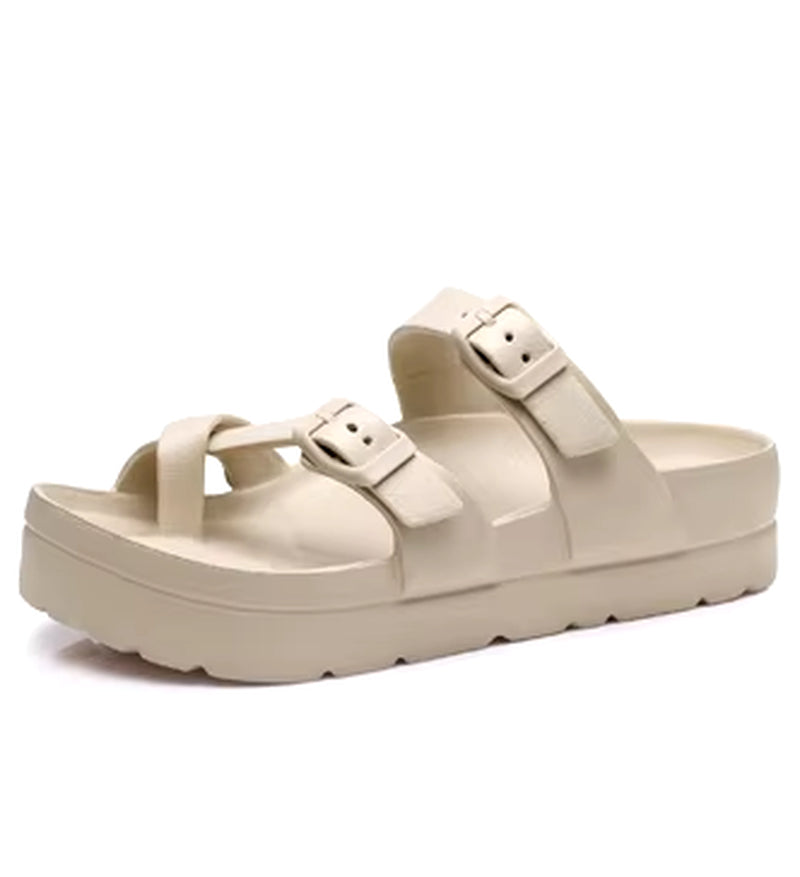 Fashion Clogs with Arch Support Adjustable Buckle Outdoor Casual Slides Breathable Sandals Bedroom Platform Slippers