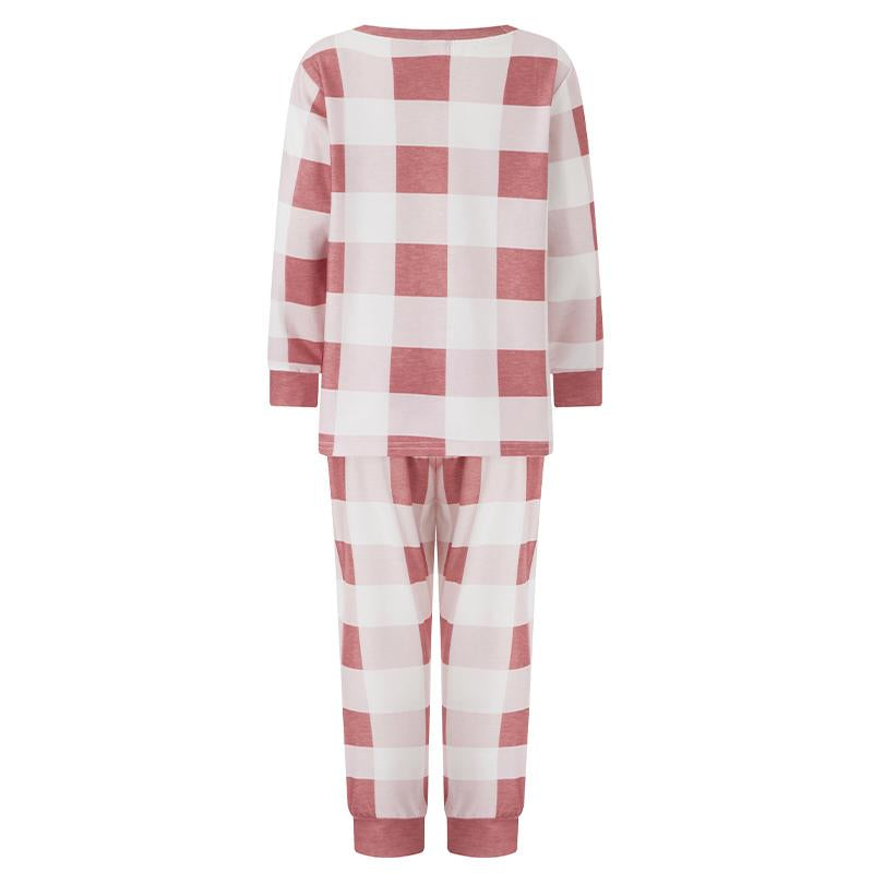 Family Pajamas Matching Set, Long Sleeve T-Shirt with Pants Plaid Sleepwear Loungewear