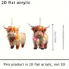 2D Long Haired Cow Ornament, 1 Count Modern Style Christmas Tree Decoration, Pendant for Car Rearview Mirror Bag Keychain