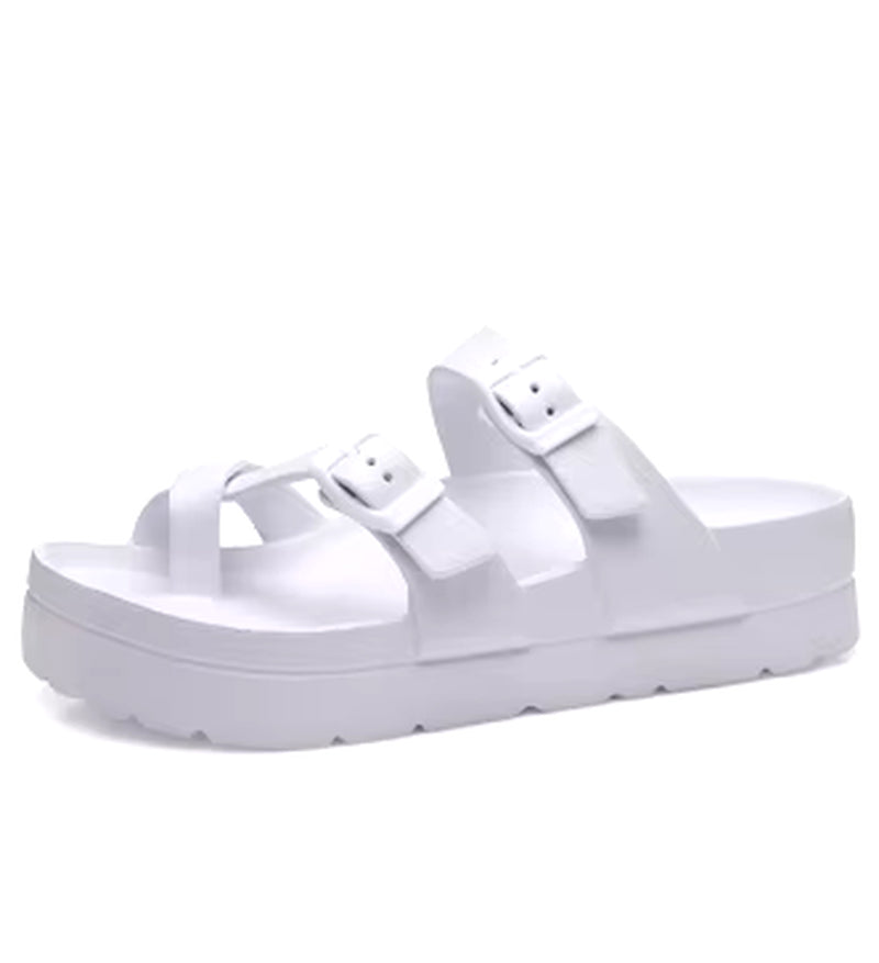 Fashion Clogs with Arch Support Adjustable Buckle Outdoor Casual Slides Breathable Sandals Bedroom Platform Slippers